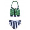 Grassland Sexy Imprimer Halter Bikini Set pour les femmes - Vert M