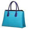 Trendy Colour Splicing and Double Twist-Lock Design Women's Tote Bag - Pers 