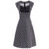 Retro Style Women's Sweetheart Neck Polka Dot Print Dress - Noir 2XL
