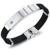 Bracelet en silicone strass simple pour les hommes - Argent 