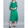 Style rétro Pure Color Circuler Dress - Vert XL