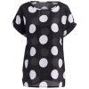 Femmes Casual Summer  's Plus Size Scoop Neck Polka Dot Motif manches courtes Blouse - Noir 2XL