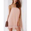 Women's Solid Color Spaghetti Strap Pleated Dress - Rose clair S