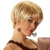 s 'Cheveux Side Bang perruque courte Fluffy Charme Hétéro Femmes - Brun Avec Blonde 