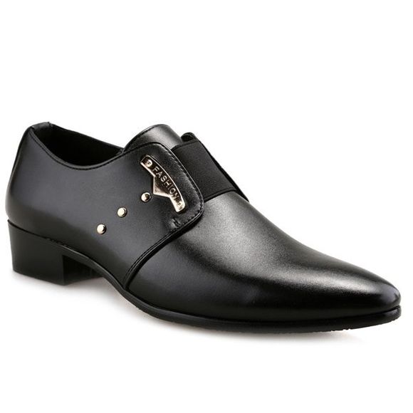 Trendy Métal et Elastic Band design Hommes d  'Formal Shoes - Noir 42