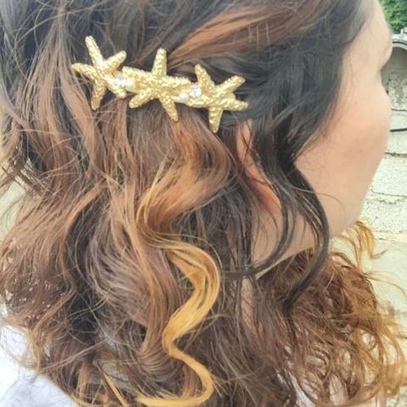Fashion Faux Perle Stras Starfish femmes s 'CÉRÉMONIES - d'or 