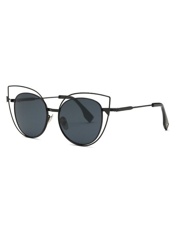 Élégant creux Out Black Cat Eye Sunglasses - Noir 