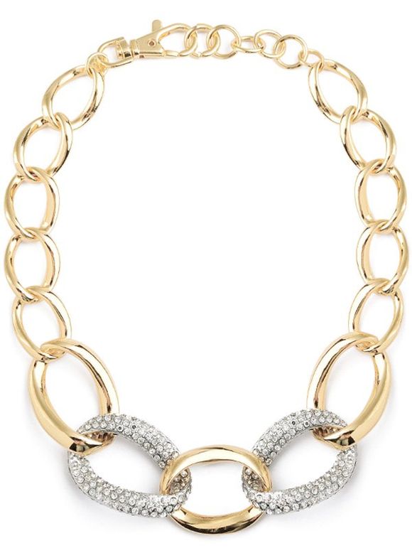 Collier strass alliage Noble - d'or 