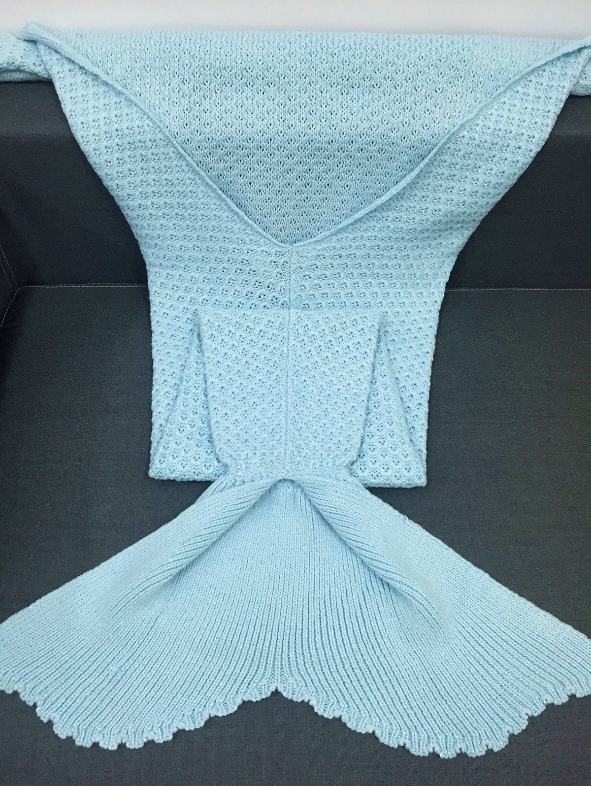 2018 High Quality Solid Color Sequins Knitting Rhombus Design Mermaid