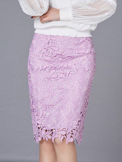 

Mini Lace Bodycon Skirt, Light purple
