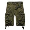 Hétéro poches Jambe Zipper Fly embellies Shorts Men 's - Vert Armée 3XL
