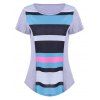 Casual Color Block Comfy T-shirt - multicolore XL