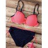 s 'Bikini Set Trendy Spaghetti Strap Push Up Hit Couleur Femmes - Pastèque Rouge 7XL