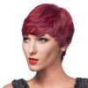 Pixie Cut Femme élégante  's vin rouge dégradé court complet Bang perruque synthétique - multicolore 