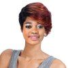 Colored Pixie Cut Femmes  's court Fluffy Wavy Side Bang perruque synthétique - multicolore 