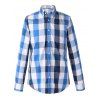 Turn-Down Collar Long Sleeve Classic Plaid Shirt For Men - Bleu 2XL