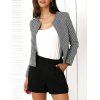 Houndstooth Pattern Coat and Pure Color Shorts Twinset - BLACK L