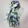 Literature Artist Style Plain Color Butterfly Painting Pattern Women's Scarf - Beige 