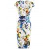 Robe Moulante Charmante Fleurie Imprimé Pour Femme - multicolore 2XL