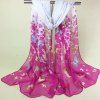 Butterfly Style Littérature Artiste et Femmes Motif Fleur d  'écharpe en mousseline de soie - Rose 