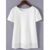 T-shirt Ajouré Grande Taille - Blanc 2XL
