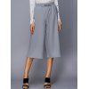 Drawstring mode Pantalon large Leg Capri pour les femmes - Gris S