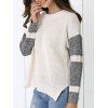 Sweater Color Block Loose-Fitting - Abricot ONE SIZE