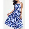 Fashionable Loose-Fitting Spaghetti Strap Dress With Printing For Women - BLUE/WHITE L