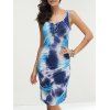 Fashionable Lace-Up U-Neck Tie-Dyed Sleeveless Dress For Women - multicolore XL