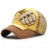 Fashion Fist Embroidery Rivet Decorated Do Old Men's Summer Baseball Hat - COFFEE 
