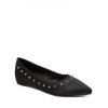 Trendy Satin et Rivet Conception Femmes  's Chaussures plates - Noir 39