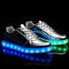 Lumières élégantes Led Luminous et Metal Color Design Men's Casual Shoes - Argent 44