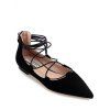 Stylish Black and Criss-Cross Design Women's Flat Shoes - BLACK 37