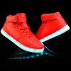 Chaussures Décontractées avec Lacets et Lumineuses LED pour Hommes - Rouge 43