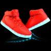 Chaussures Décontractées avec Lacets et Lumineuses LED pour Hommes - Rouge 44