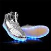 Chaussures Décontractées avec Lacets et Lumineuses LED pour Hommes - Argent 43