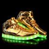 Chaussures Décontractées avec Lacets et Lumineuses LED pour Hommes - d'or 42