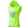 Ourlet asymétrique Skulls Imprimer Men Tank Top Hooded Sports  's - Vert Fluorescent 2XL