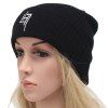 Stylish Winter Outdoor Warm Letter Number Embroidery Knitted Beanie - Noir 