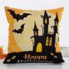 Chic Happy House Halloween Bat Pattern Case Flax Oreiller - Noir et Orange 