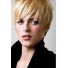 Faddish Court Side Bang Straight Cut Pixie femmes s 'Real perruque de cheveux humains - Blonde 