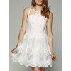See-Through Scalloped Edge White Lace Dress - Blanc XL