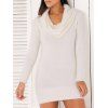 Brief Cowl Col manches longues robe pull pour les femmes - Blanc ONE SIZE
