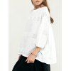Simple Women's Openwork Floral Embroidered Blouse - Blanc M