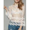 Sweet See-Through Crochet Blouse - Blanc XL