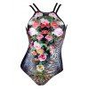 Trendy Motif floral imprimé léopard Criss Cross femmes de maillots de bain - Léopard L