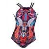 Élégant Ornement Imprimé Criss Cross femmes de maillots de bain - multicolore M