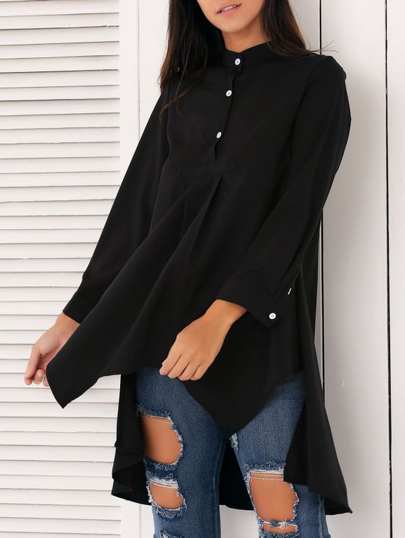 Balançoire élégant Shirt Asymétrique - Noir XL