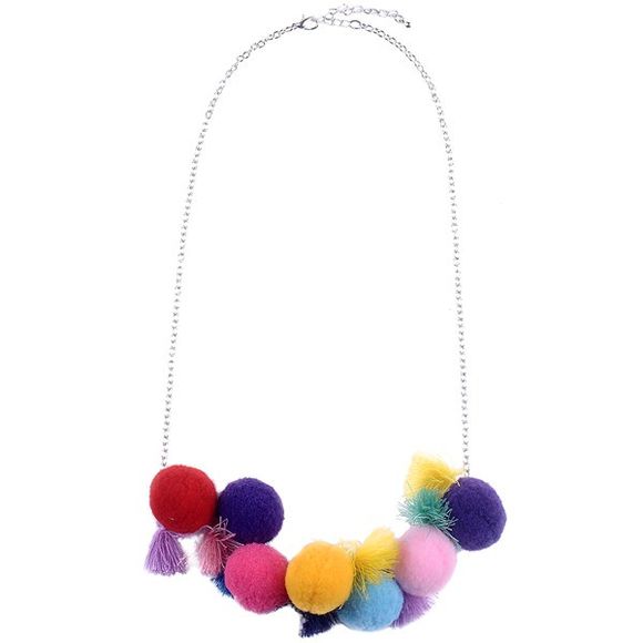 Charme Colored Tassel Collier à billes pour les femmes - multicolore 