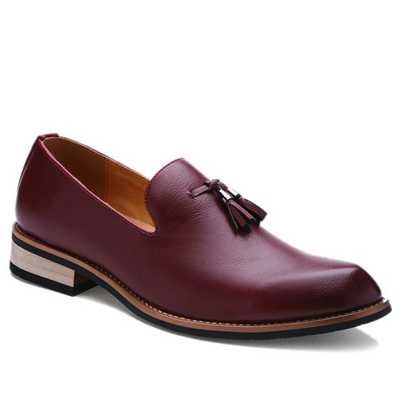 Rétro hauteur croissante et chaussures formelles Glands design Men  's - Rouge vineux 43